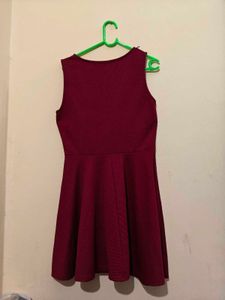 Chic Burgundy Skater Dress
