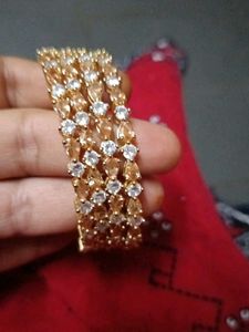 Gold Plated Ad Bangle Set