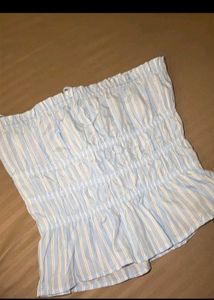 Blue Striped tube top