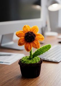 Handmade Pipecleaner Sunflower Pot