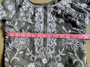 Elegant Grey Embroidered Kurta Set