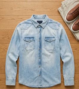 Men's Light Wash Denim Shirt