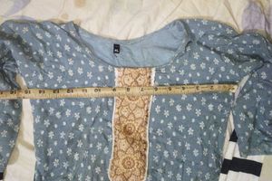 Light Blue Floral Print Kurta