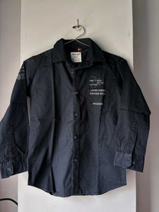 Kids Black Graphic Print Shirt