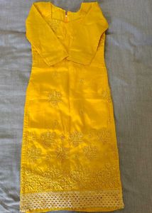 Vibrant Yellow Embroidered Kurta