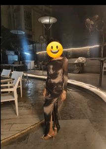 Elegant mixed black and grey Maxi Dress 🤍🩶