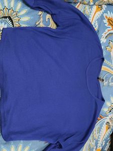 Cozy Blue Ribbed Long Sleeve Top