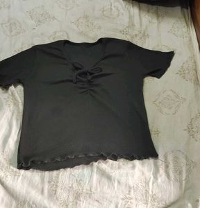 Cute Green Tie-Front Top