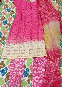 New Vibrant Pink Kurta Set with Dupatta