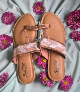 Brand New Stylish Pink Ethnic Flats / Kolhapuri St