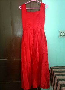 Ethnic Satin Red Midi Dress