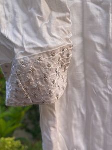 White Embroidered Cotton Kurta