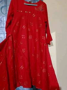 Beautiful Branded Red Asynchronous Kurta