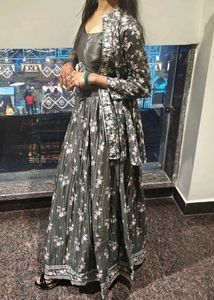 Elegant Floral Print Lehenga Choli jacket set