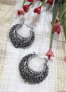 Elegant Silver Tone Hoop Earrings