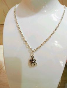 Silver Spider Charm Necklace