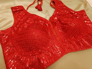 Red Sequin Embellished Blouse