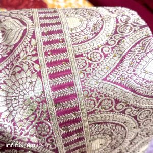 Elegant Tanu Silk Saree - Peach &amp; Purple