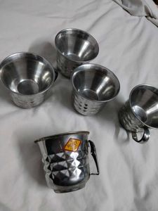 Set of 5 Stainless Steel Cups
