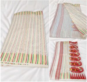 Elegant Striped Saree with Embellished Border