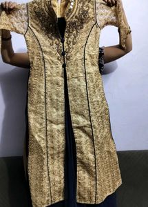 Embroidered Jacket style long kurta