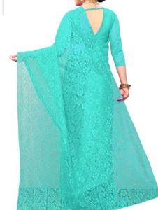 Stunning Teal Lace Saree