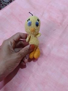 Crocheted Tweety Bird Amigurumi Toy
