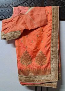 🪞Vintage Orange Saree with Blouse