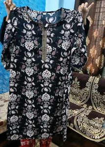 Black Printed Kurta