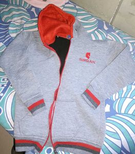 Kids Grey Zip-Up Hoodie