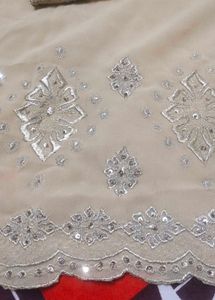 zari  and pearl work Elegant Beige Salwar Suit