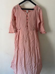 Pretty Peach Printed Kurta maternity wear/daily we