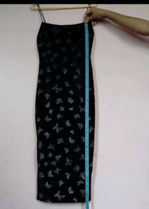 Black Butterfly Print Spaghetti Strap Dress