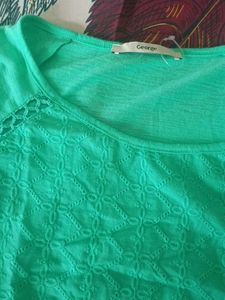 Vibrant Green Embellished Tunic Top
