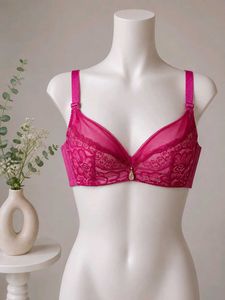 Sheer Lace Pink Bra