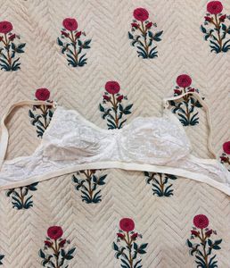 White Textured Bra