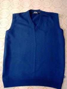 Men's Blue V-Neck Sleeveless Sweater Vest