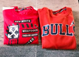 Combo. Red 'Off-White' Graphic    no damage