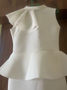 Elegant White Peplum Dress