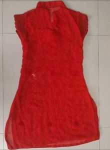 Red Embroidered Kurta
