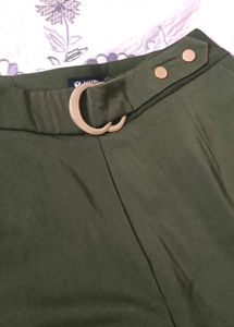 Stylish Belted Green Trousers