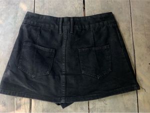 Black Denim Mini Skirt XS