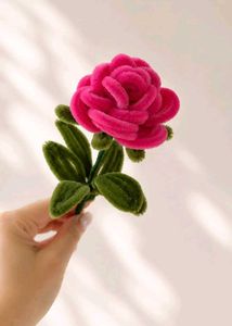 Handmade Pink Pipe Cleaner Rose Flower