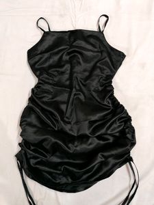 Black Mini Dress (Satin)
