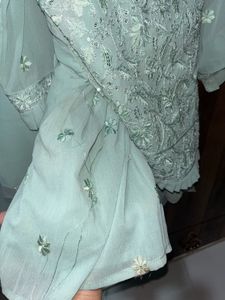 Pakistani Designer Mint Kurta with Garara