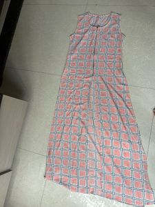 Stylish Sleeveless Geometric Print Maxi Dress