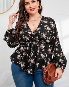 Floral Print Peplum Top