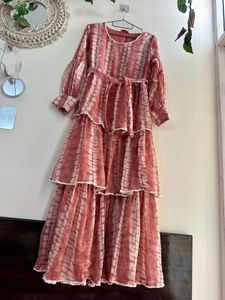 (Juniper) Coral Maxi Dress with Tie Waist