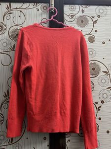 Coral V-Neck Sweater