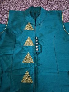 Teal Kurta Set with Palazzo Pants